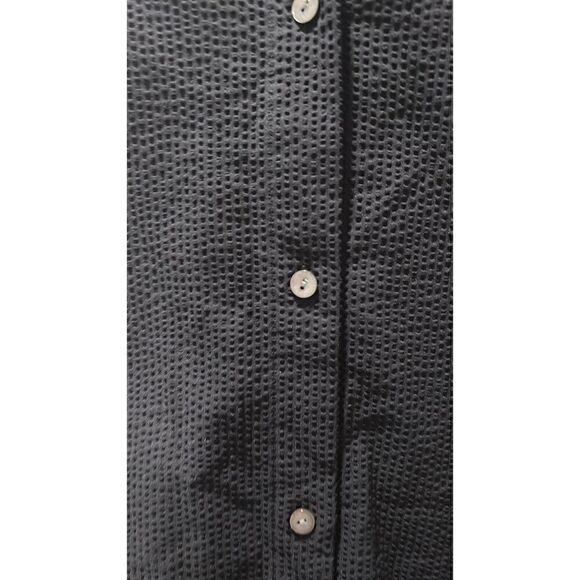 Theory Navy Blue Seersucker Dress Size Large * missing belt - Picture 9 of 13